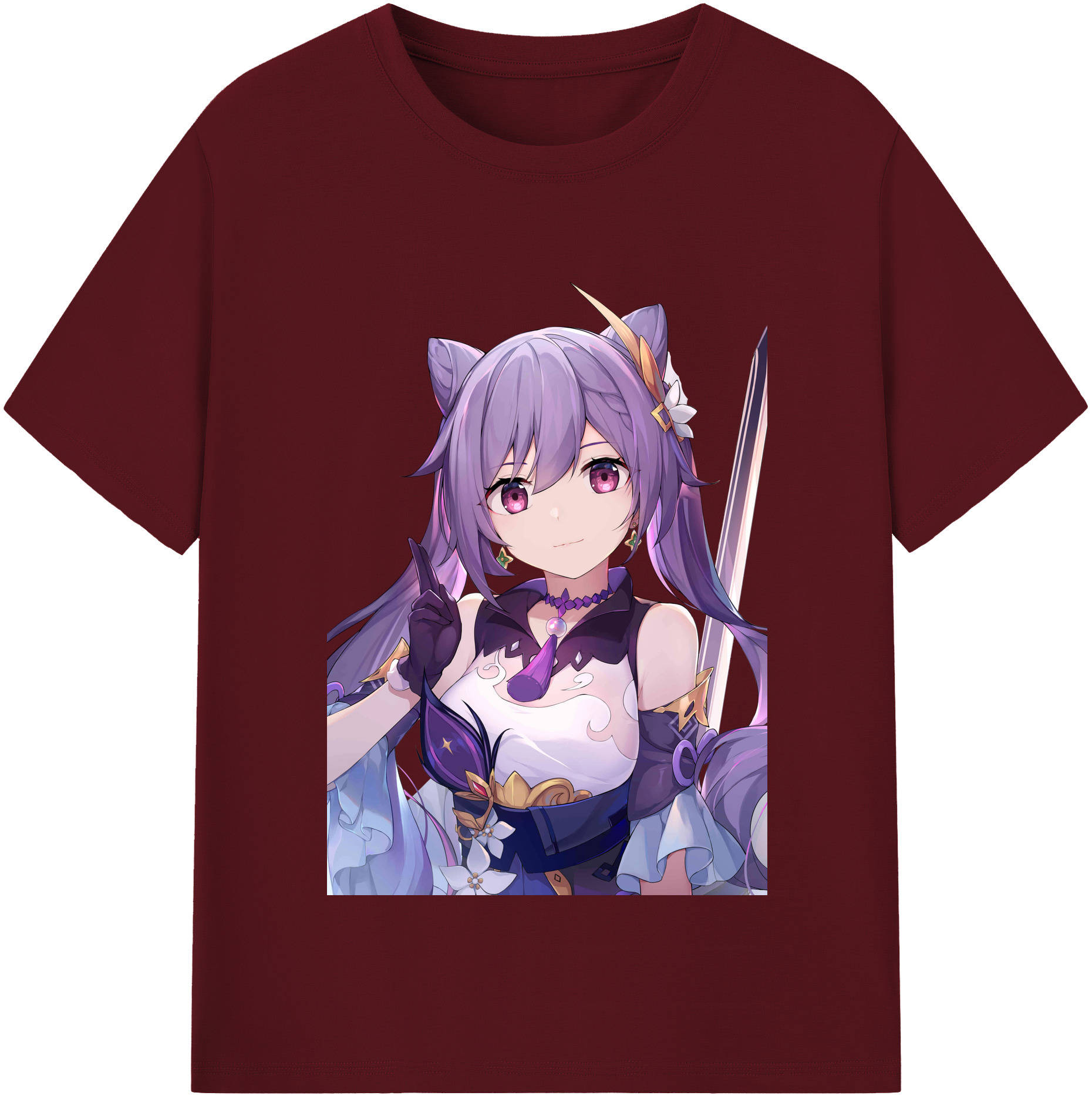 げんし神 刻晴 こくせい genshin Kokusei 綿100％半袖Tシャツ（フロントプリント）